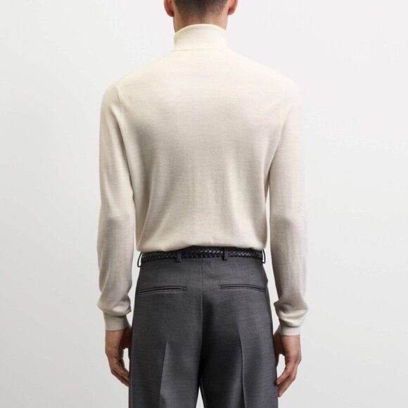 TIGER OF SWEDEN Merino Wool Turtleneck Sweater Nevile Pullover in Ivory Medium - Picture 2 of 16